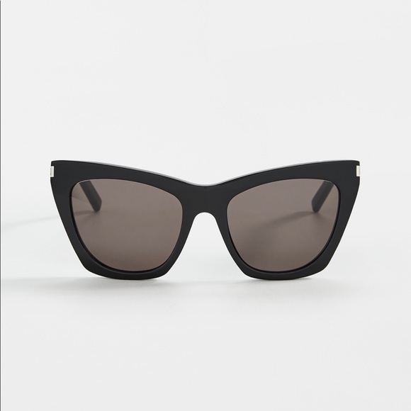 Yves Saint Laurent Accessories - Yves Saint Laurent Black Cat-Eye Sunglasses with Brown Lenses